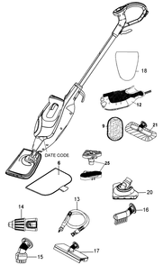 Exploded Diagram A Diagram and Parts List for HSMC1321APB Type 2 Black and Decker Steamer